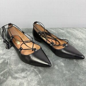 Halogen Women's Nella‎ Ghillie Black Flats 7M-Pre-owned.  Excellent condition!